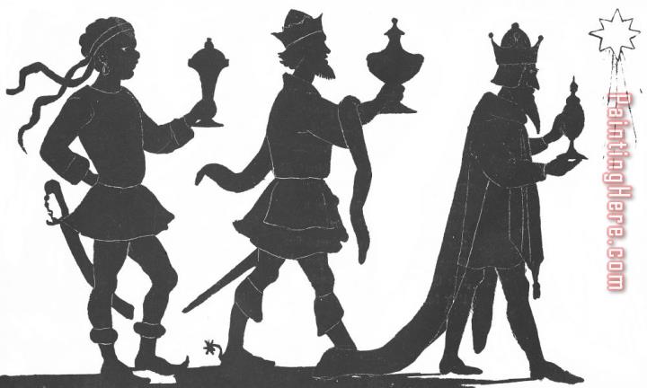 English School Silhouette Of Three Kings
